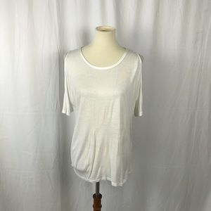 Paige White Cold Shoulder T-shirt - Large